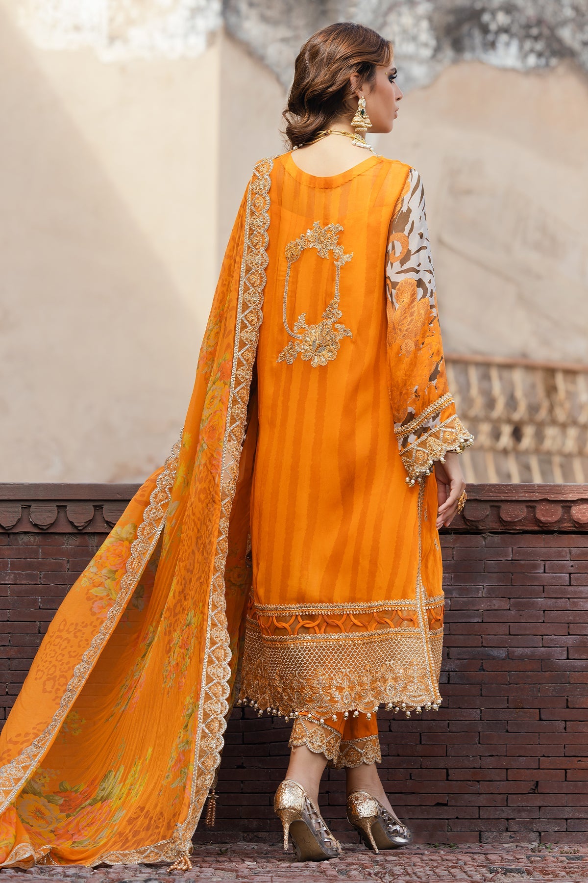 Pakistani Suits 3-PC Unstitched Embroidered Chiffon VSL5-14 Al Libaas