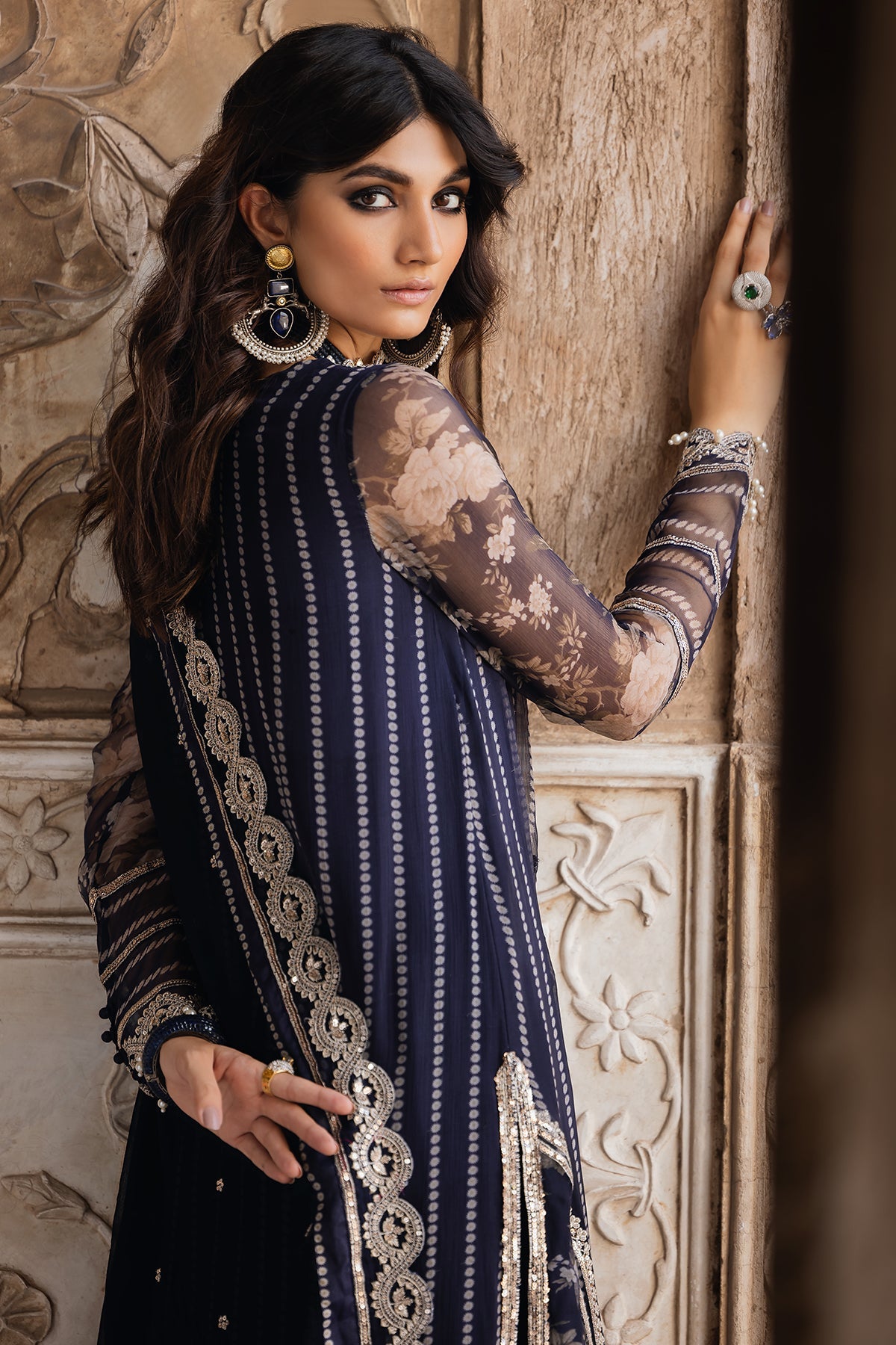 Pakistani Suits 3-PC Unstitched Embroidered Chiffon VSL5-15 Al Libaas