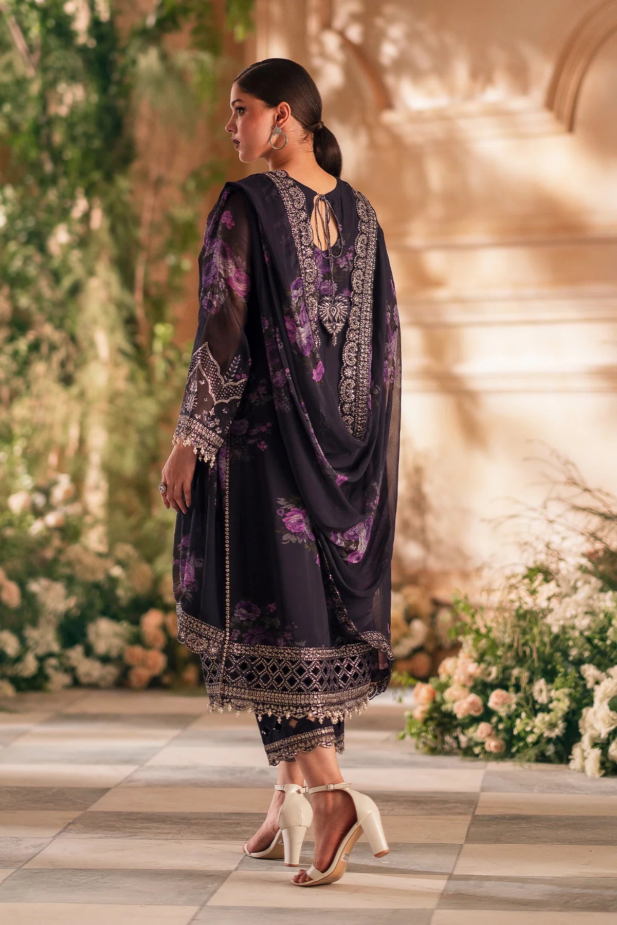 3-PC Unstitched Embroidered Chiffon VSL5-01 Al Libaas