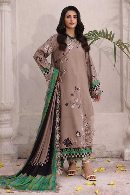 Pakistani Suits 3-Pc Embroidered Linen Shawl Suit Collection CVW4-02 Al Libaas