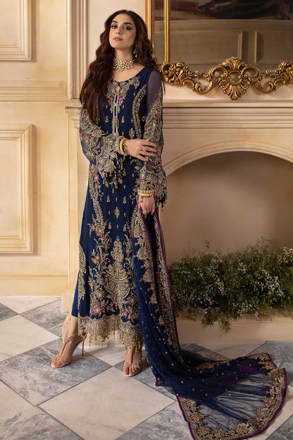 Pakistani Suits 3-Pc Unstitched Premium Luxury Handwork Chiffon with Premium Embroidered Dupatta DJW4-01 Al Libaas