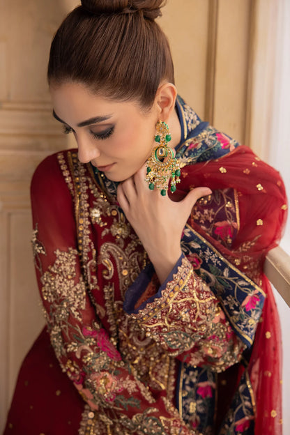 Pakistani Suits 3-Pc Unstitched Premium Luxury Handwork Chiffon with Premium Embroidered Dupatta DJW4-02 Al Libaas