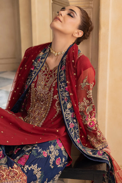 Pakistani Suits 3-Pc Unstitched Premium Luxury Handwork Chiffon with Premium Embroidered Dupatta DJW4-02 Al Libaas