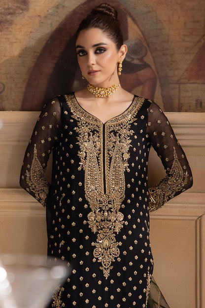 Pakistani Suits 3-Pc Unstitched Premium Luxury Handwork Chiffon with Premium Embroidered Dupatta DJW4-06 Al Libaas