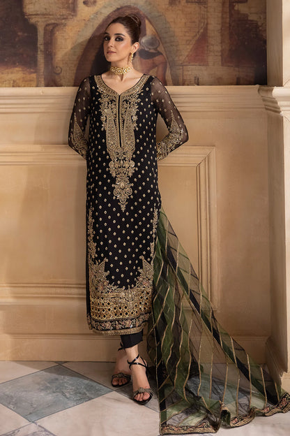 Pakistani Suits 3-Pc Unstitched Premium Luxury Handwork Chiffon with Premium Embroidered Dupatta DJW4-06 Al Libaas