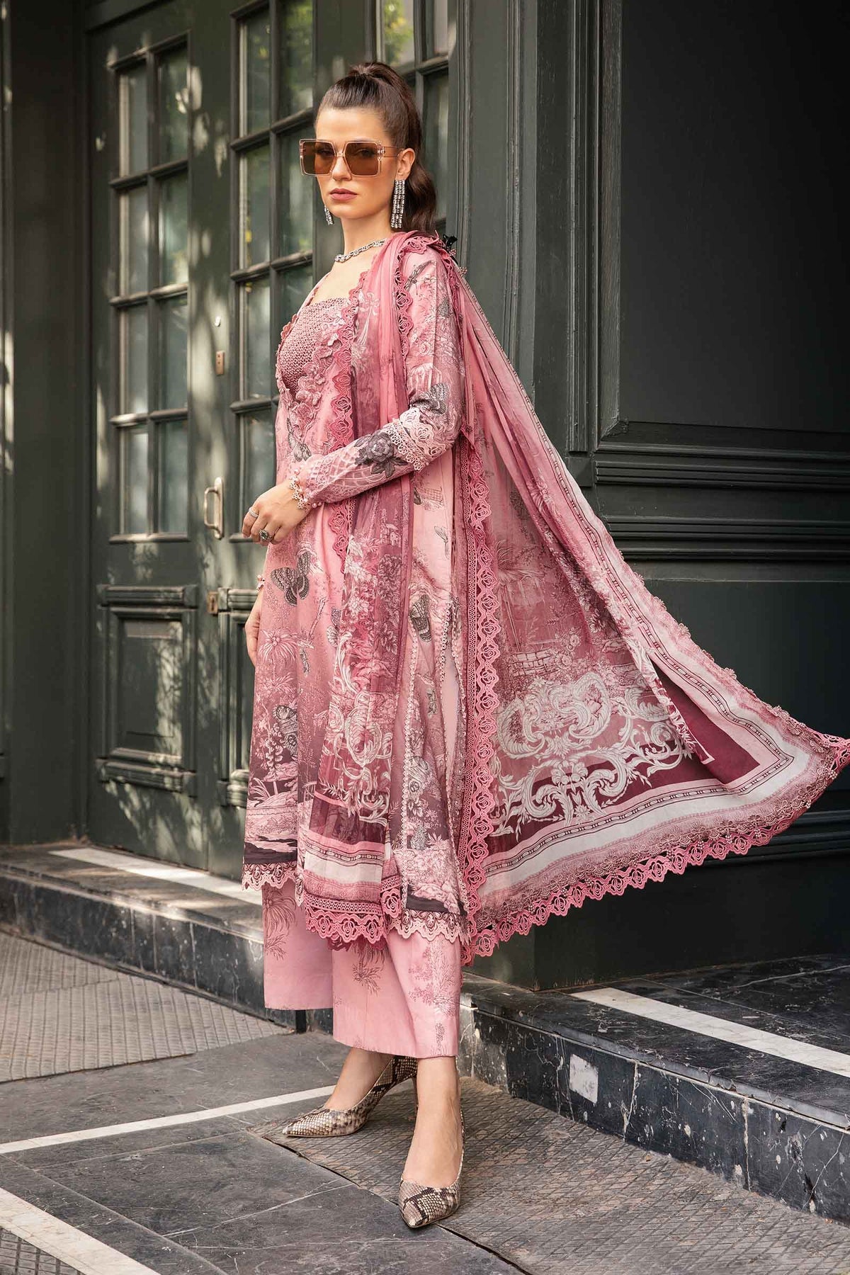 Pakistani Suits 3 Piece Unstitched Printed Cambric Suit | MPT-2308-A Al Libaas