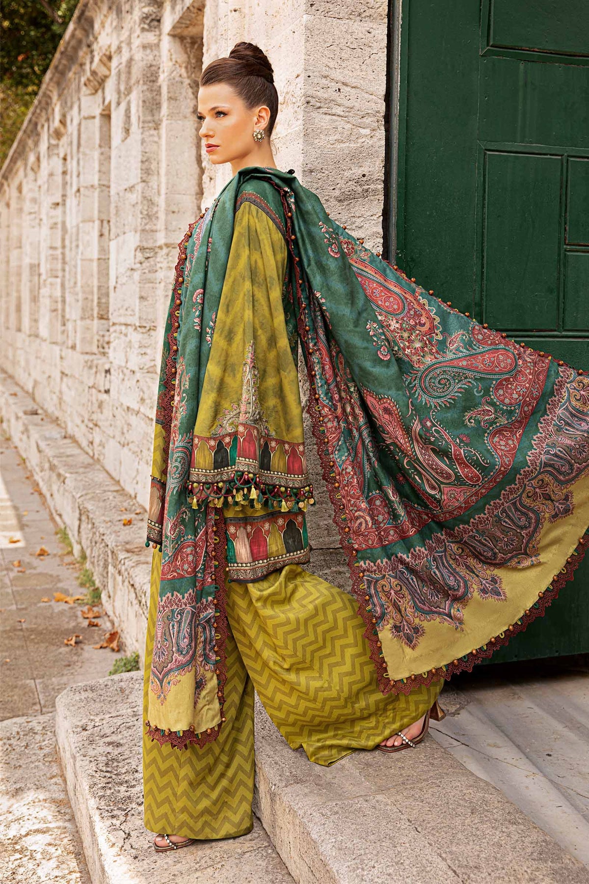 Pakistani Suits 3 Piece Unstitched Printed Linen Suit | MPT-2305-A Al Libaas