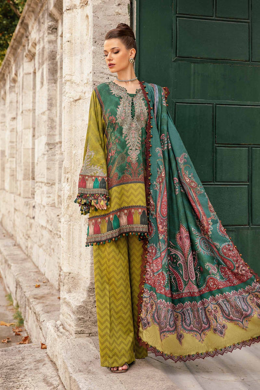 Pakistani Suits 3 Piece Unstitched Printed Linen Suit | MPT-2305-A Al Libaas