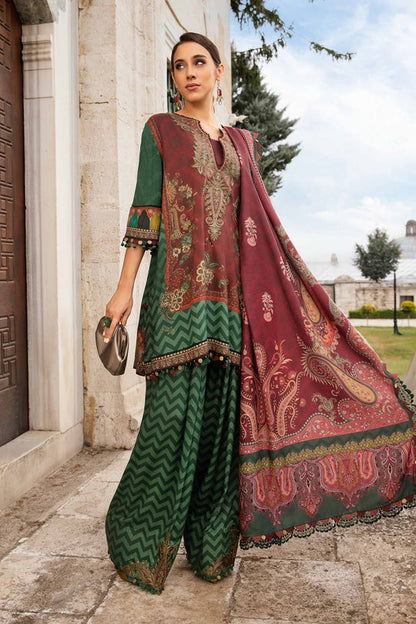 Pakistani Suits 3 Piece Unstitched Printed Linen Suit | MPT-2305-B Al Libaas