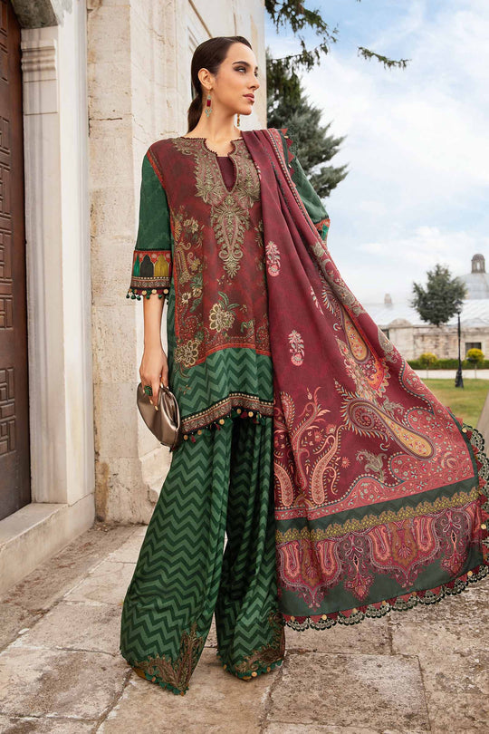 Pakistani Suits 3 Piece Unstitched Printed Linen Suit | MPT-2305-B Al Libaas