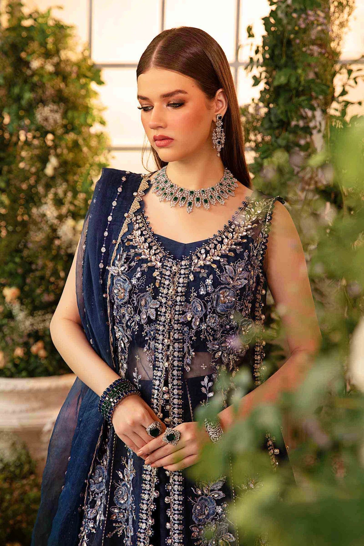 Pakistani Suits 3 Piece Unstitched Embroidered Organza Suit | BD-2901 Al Libaas