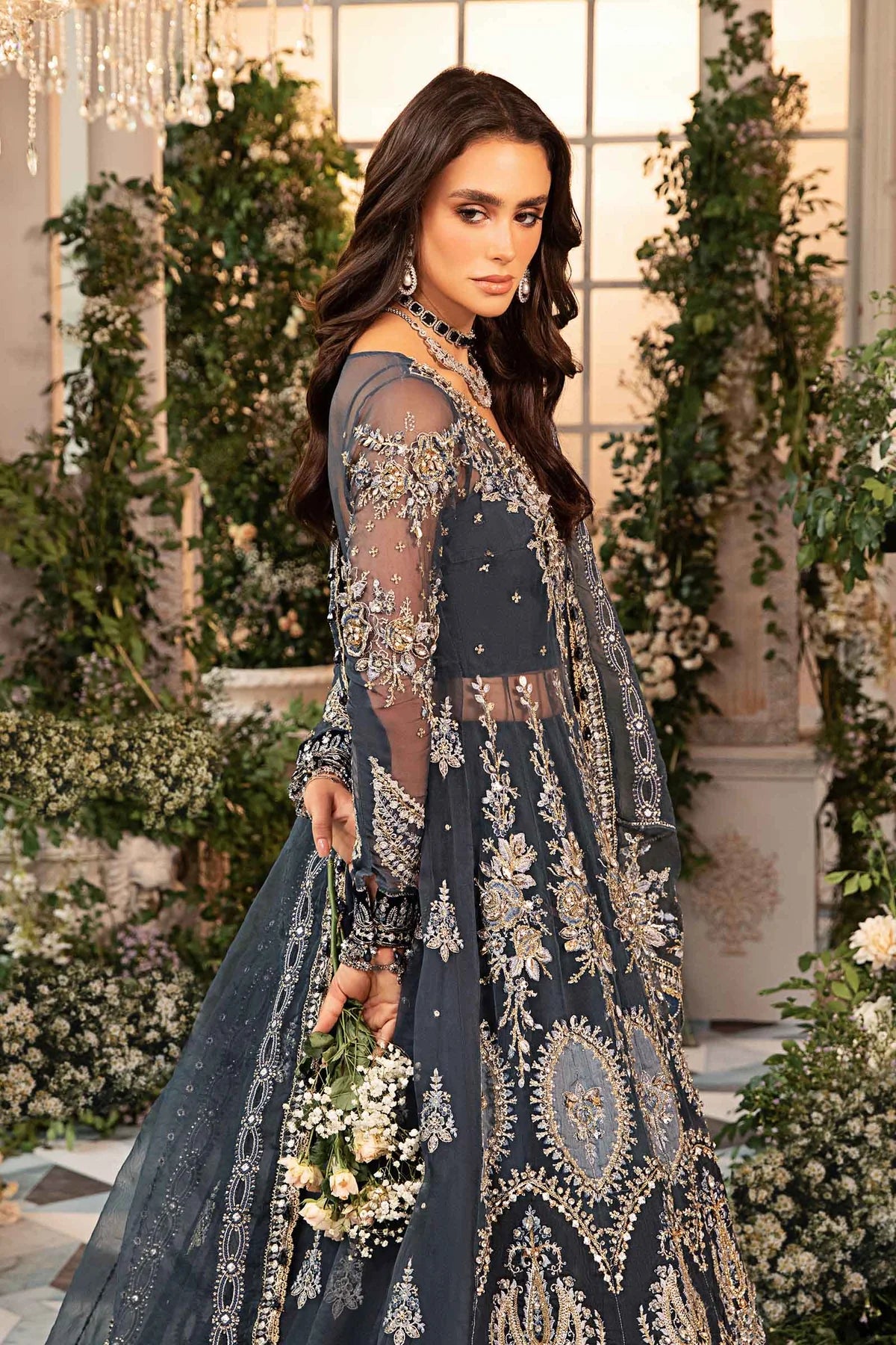 Pakistani Suits 3 Piece Unstitched Embroidered Organza Suit | BD-2901 Al Libaas