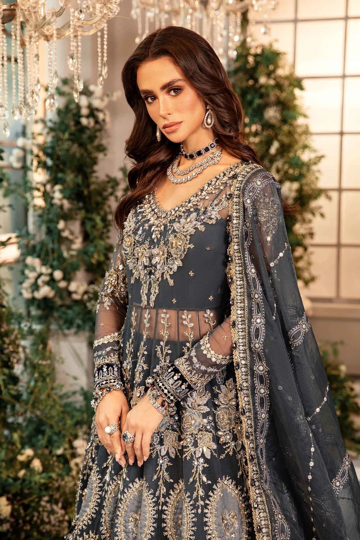 Pakistani Suits 3 Piece Unstitched Embroidered Organza Suit | BD-2901 Al Libaas