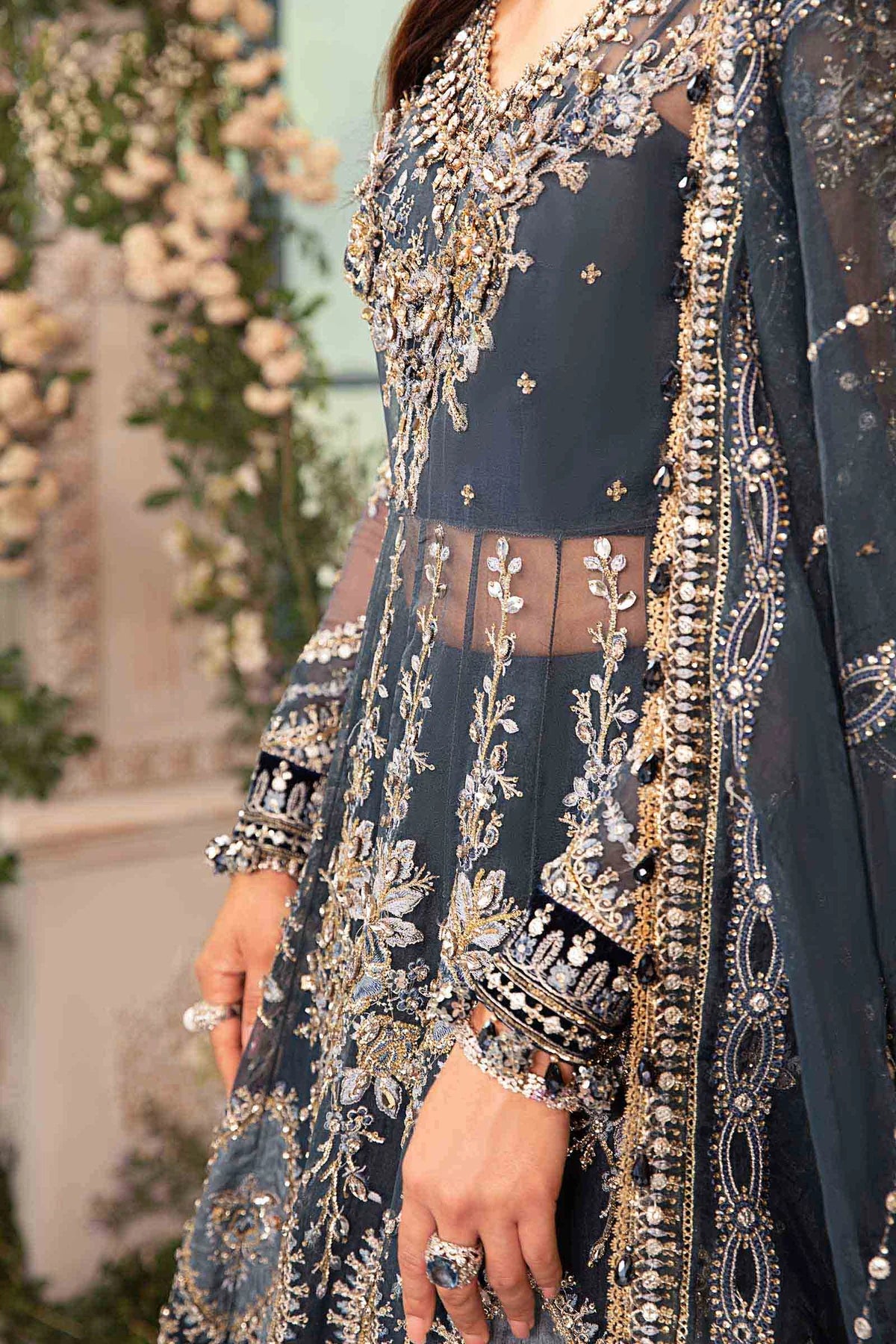 Pakistani Suits 3 Piece Unstitched Embroidered Organza Suit | BD-2901 Al Libaas