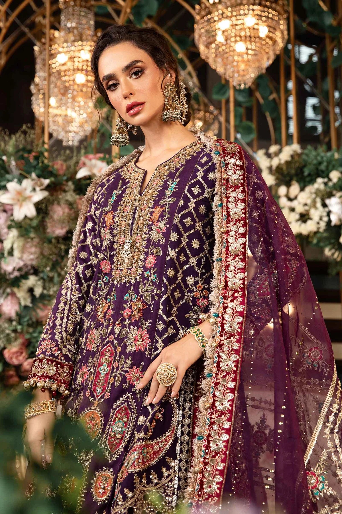 Pakistani Suits 3 Piece Unstitched Embroidered Raw Silk Suit | BD-2903 Al Libaas