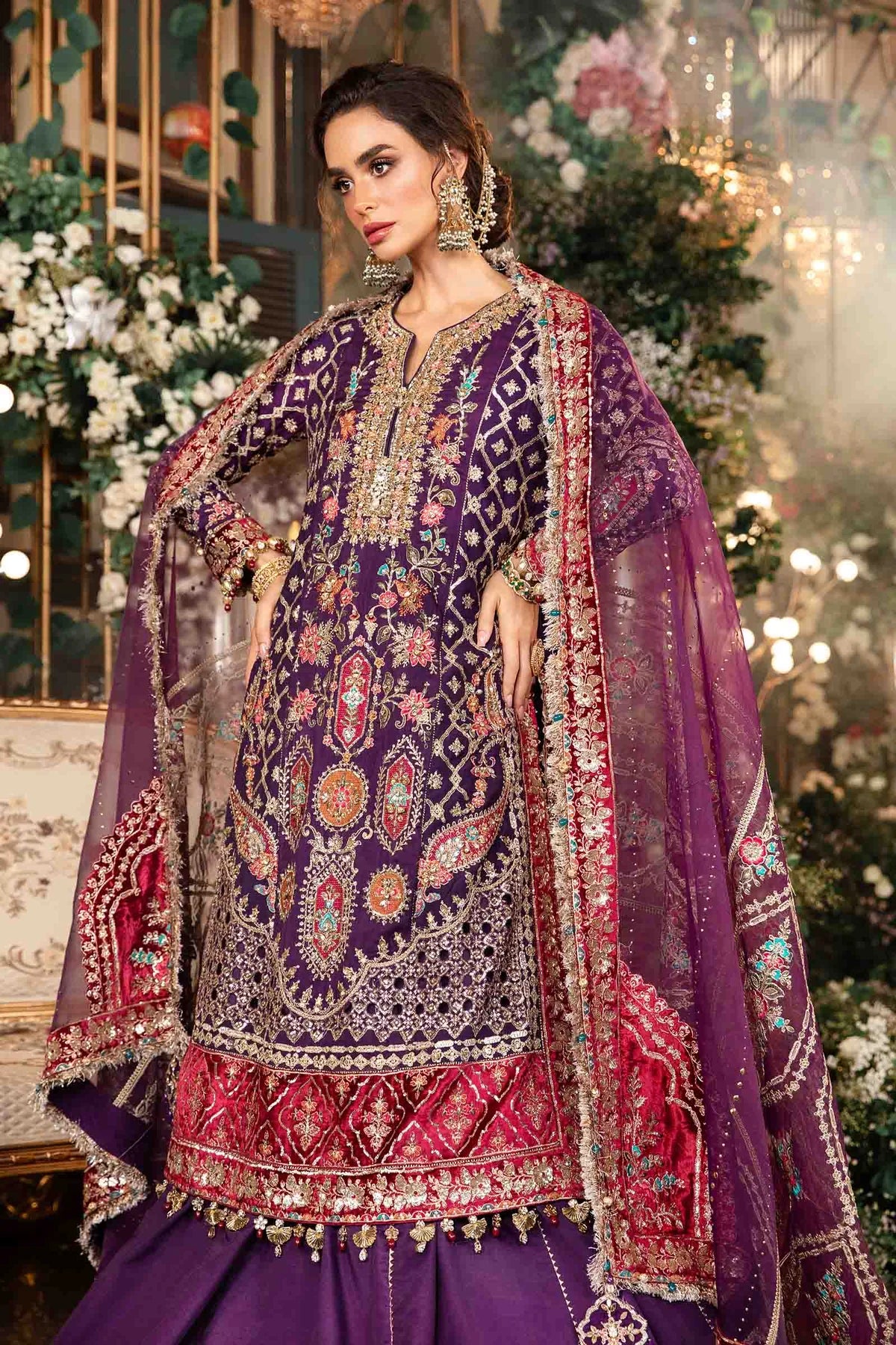 Pakistani Suits 3 Piece Unstitched Embroidered Raw Silk Suit | BD-2903 Al Libaas