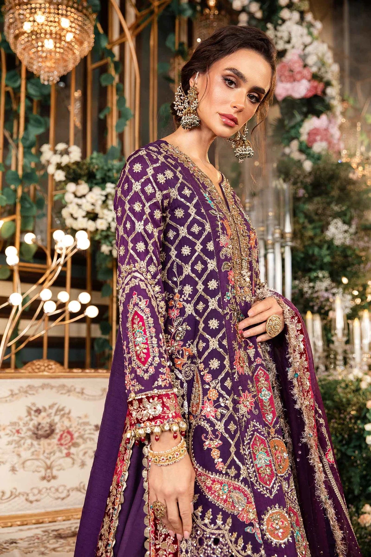 Pakistani Suits 3 Piece Unstitched Embroidered Raw Silk Suit | BD-2903 Al Libaas