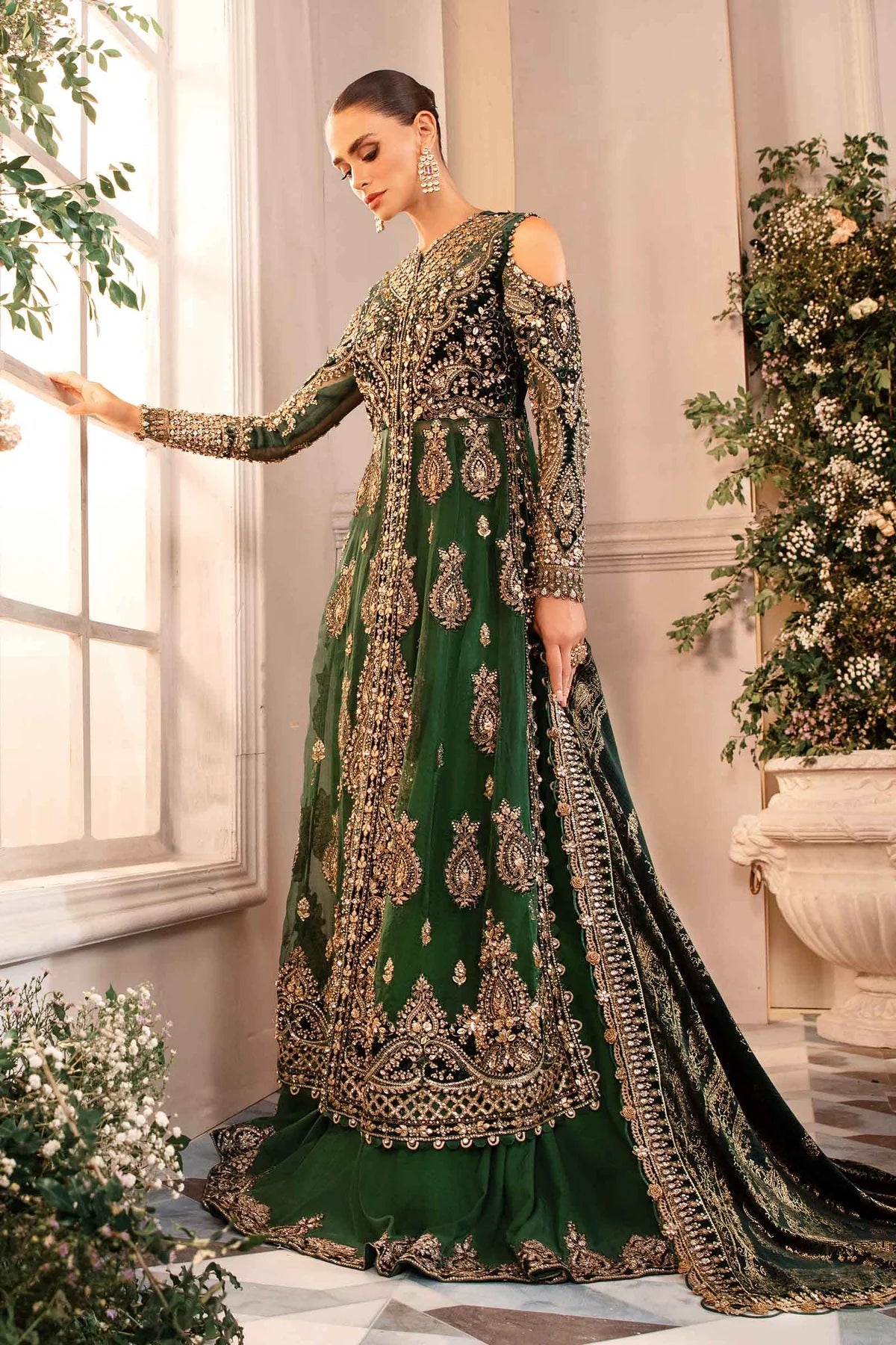 Pakistani Suits 3 Piece Unstitched Embroidered Organza Suit | BD-2904 Al Libaas