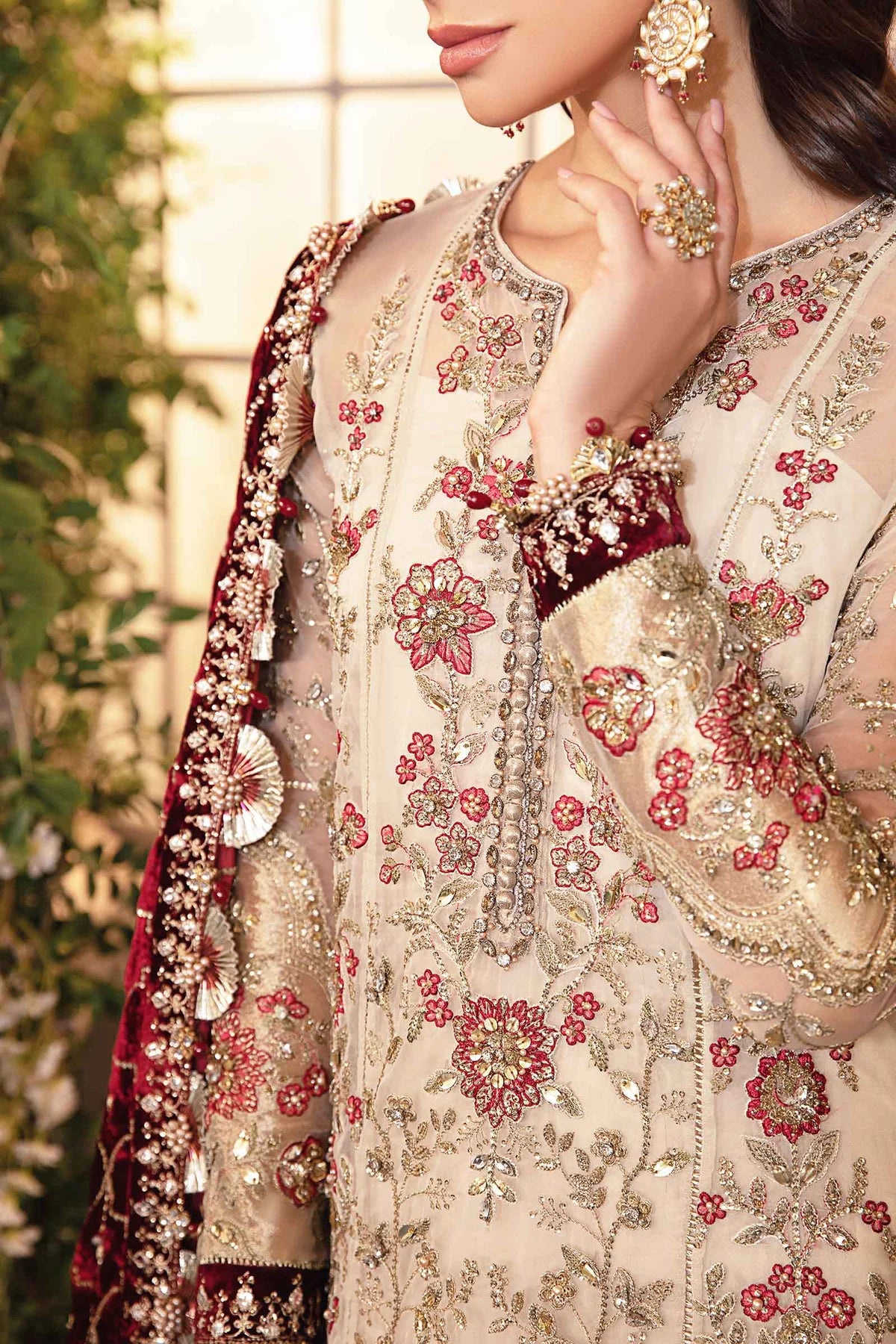 Pakistani Suits 3 Piece Unstitched Embroidered Organza Suit | BD-2905 Al Libaas