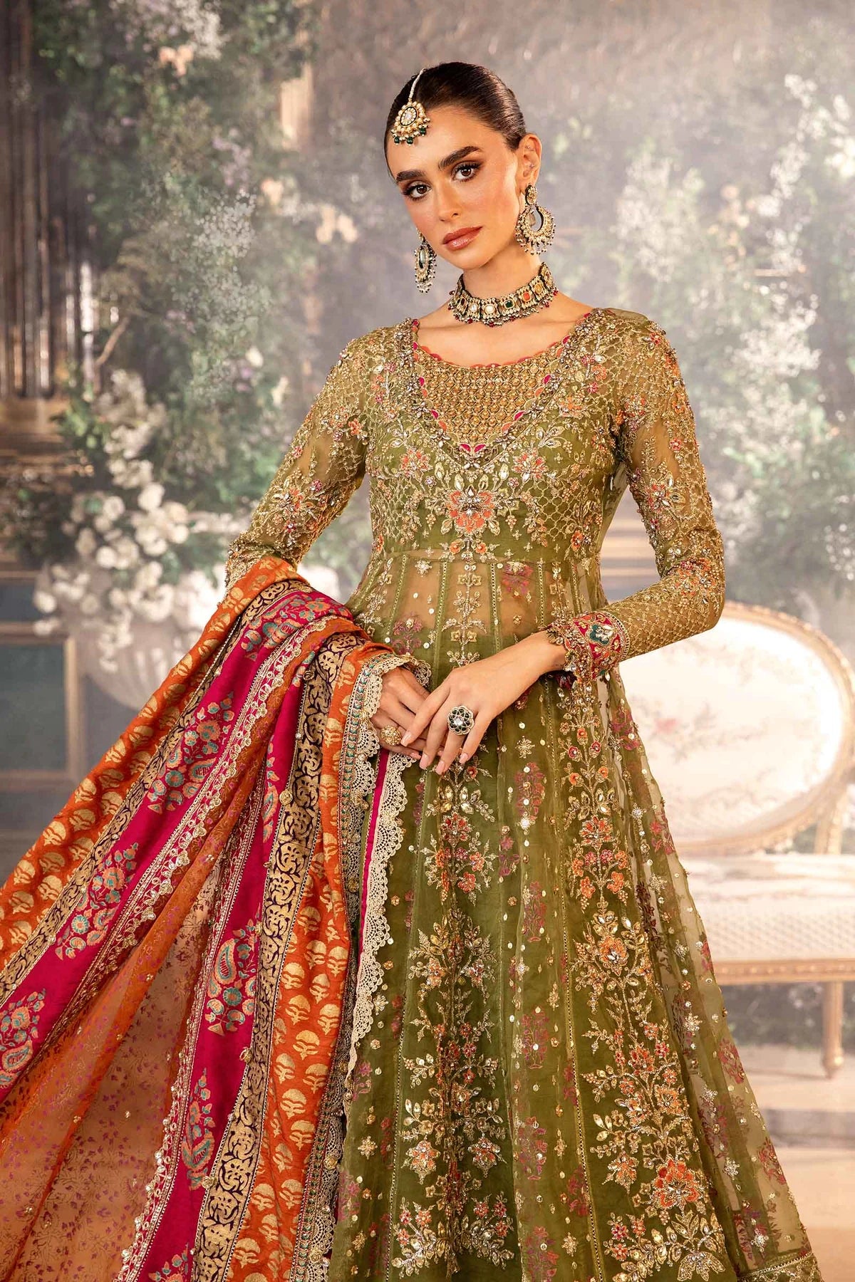 Pakistani Suits 3 Piece Unstitched Embroidered Organza Suit | BD-2906 Al Libaas