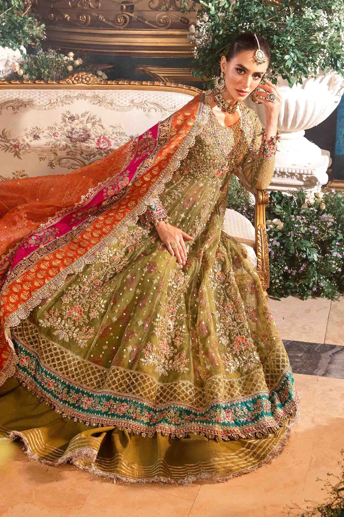 Pakistani Suits 3 Piece Unstitched Embroidered Organza Suit | BD-2906 Al Libaas