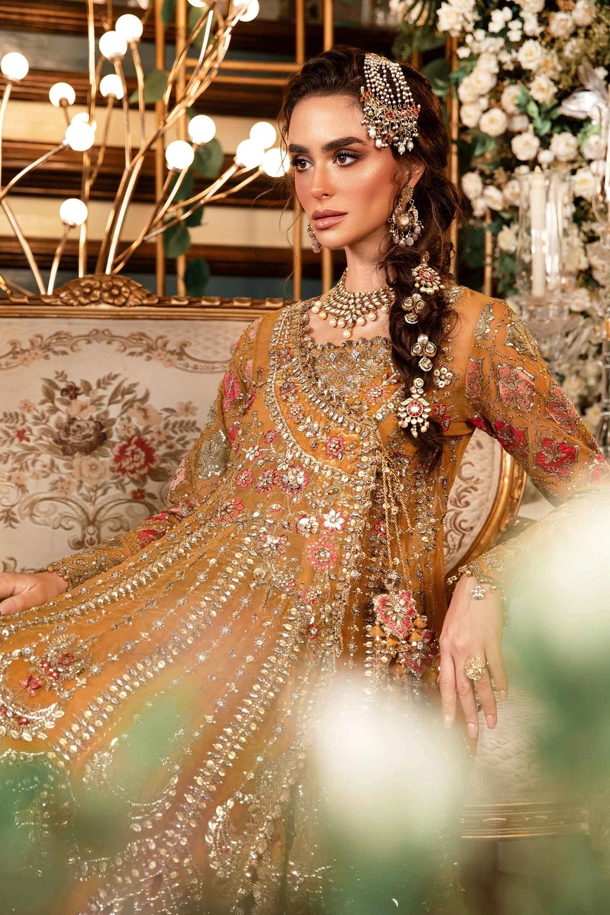 Pakistani Suits 3 Piece Unstitched Embroidered Organza Suit | BD-2907 Al Libaas