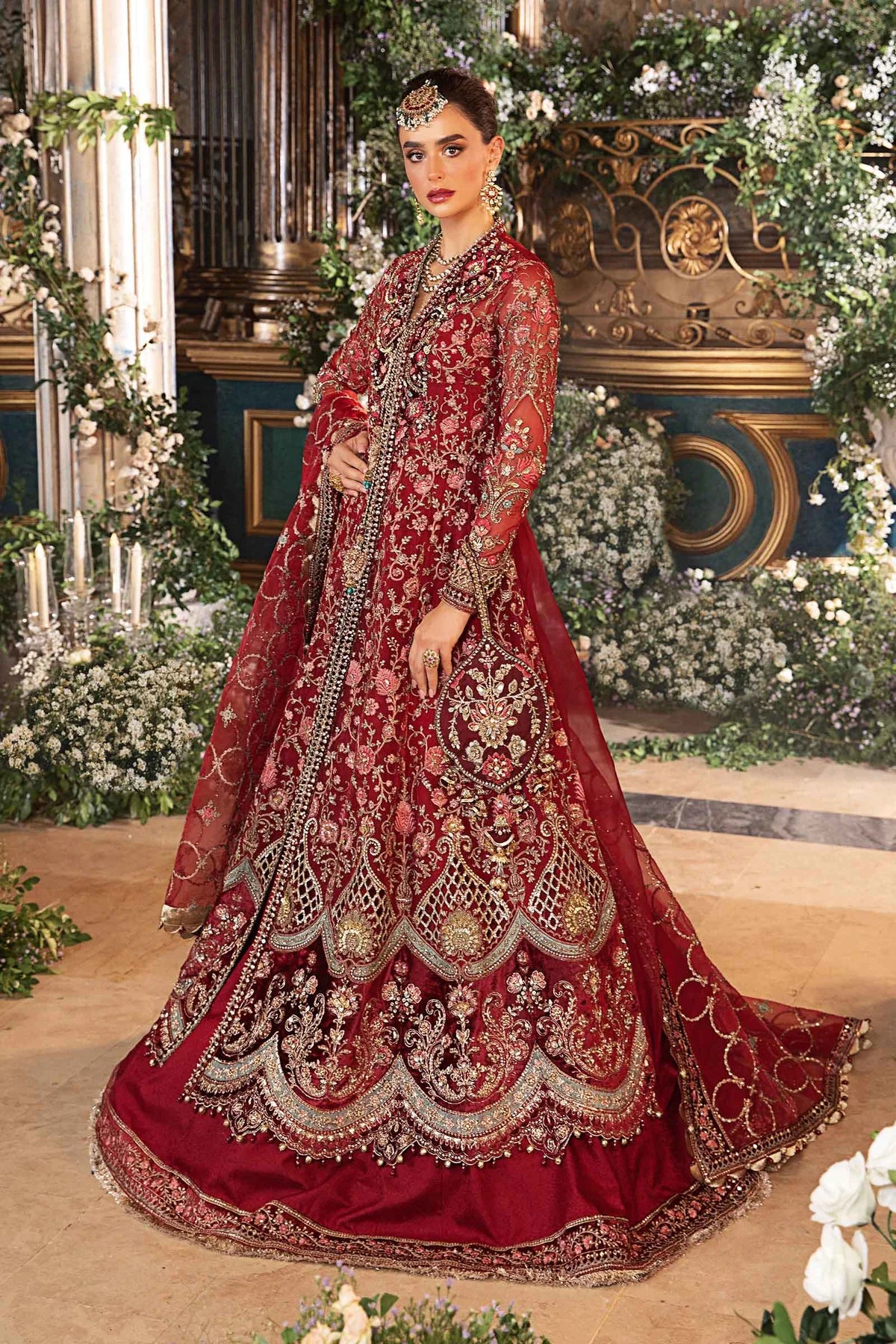 Pakistani Suits 3 Piece Unstitched Embroidered Organza Suit | BD-2908 Al Libaas