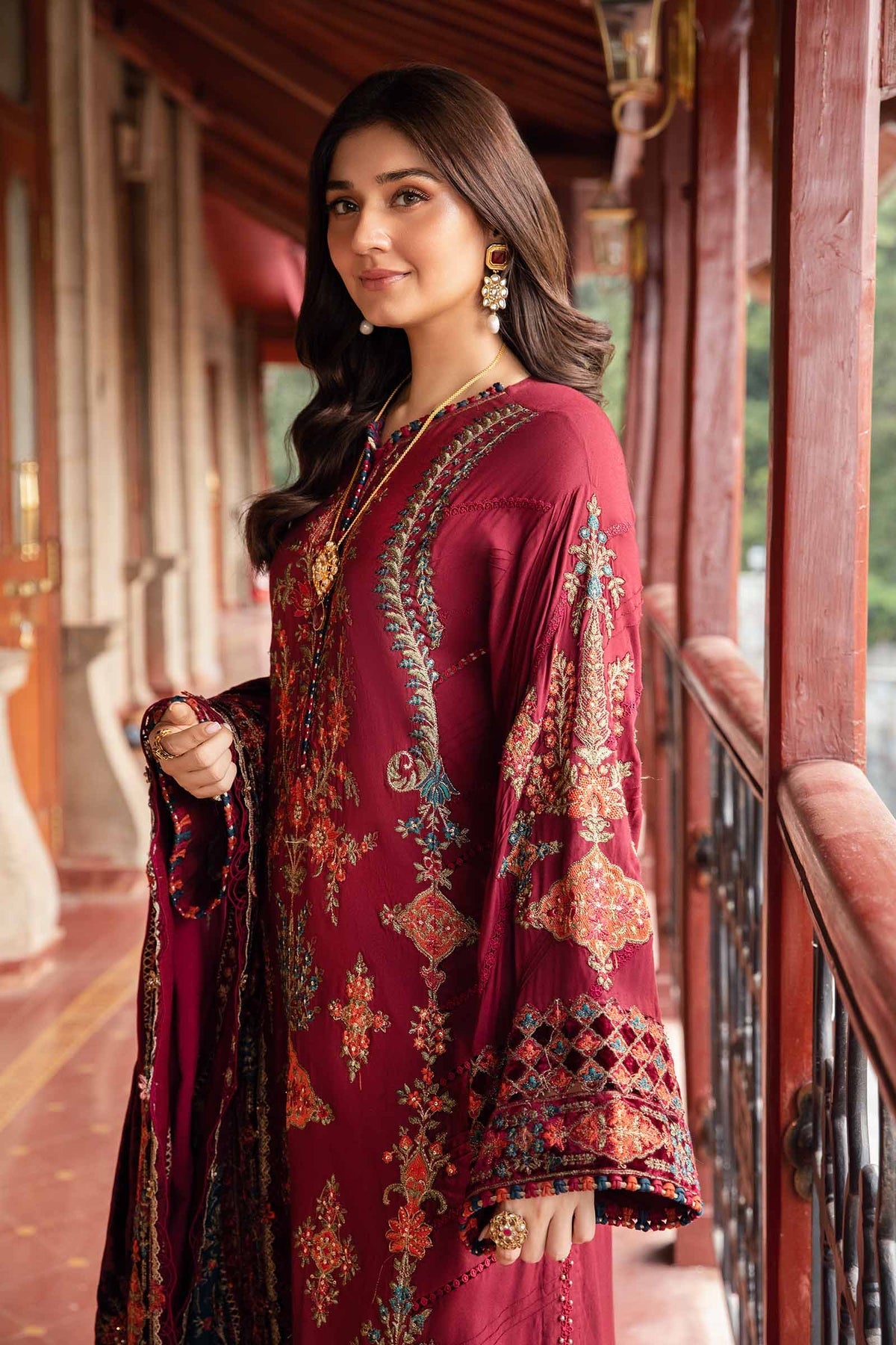 Pakistani Suits 3 Piece Unstitched Embroidered Twill Linen Suit | DL-1210 Al Libaas