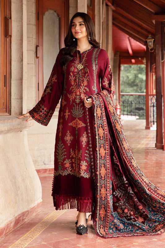 Pakistani Suits 3 Piece Unstitched Embroidered Twill Linen Suit | DL-1210 Al Libaas