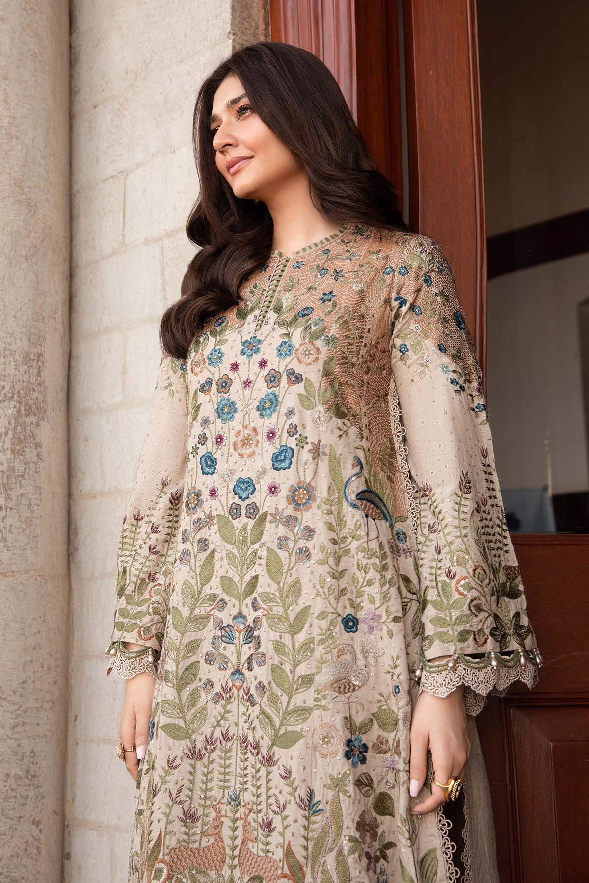 Pakistani Suits 3 Piece Unstitched Embroidered Linen Suit | DL-1211 Al Libaas