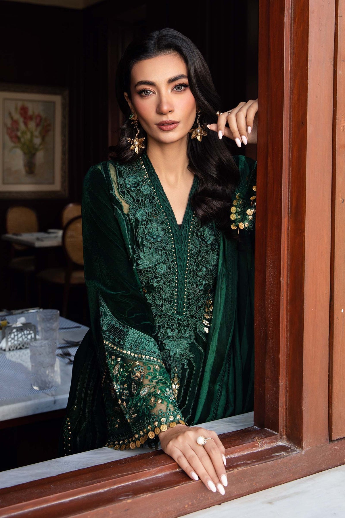 Pakistani Suits 3 Piece Unstitched Embroidered Velvet Suit | DL-1212 Al Libaas