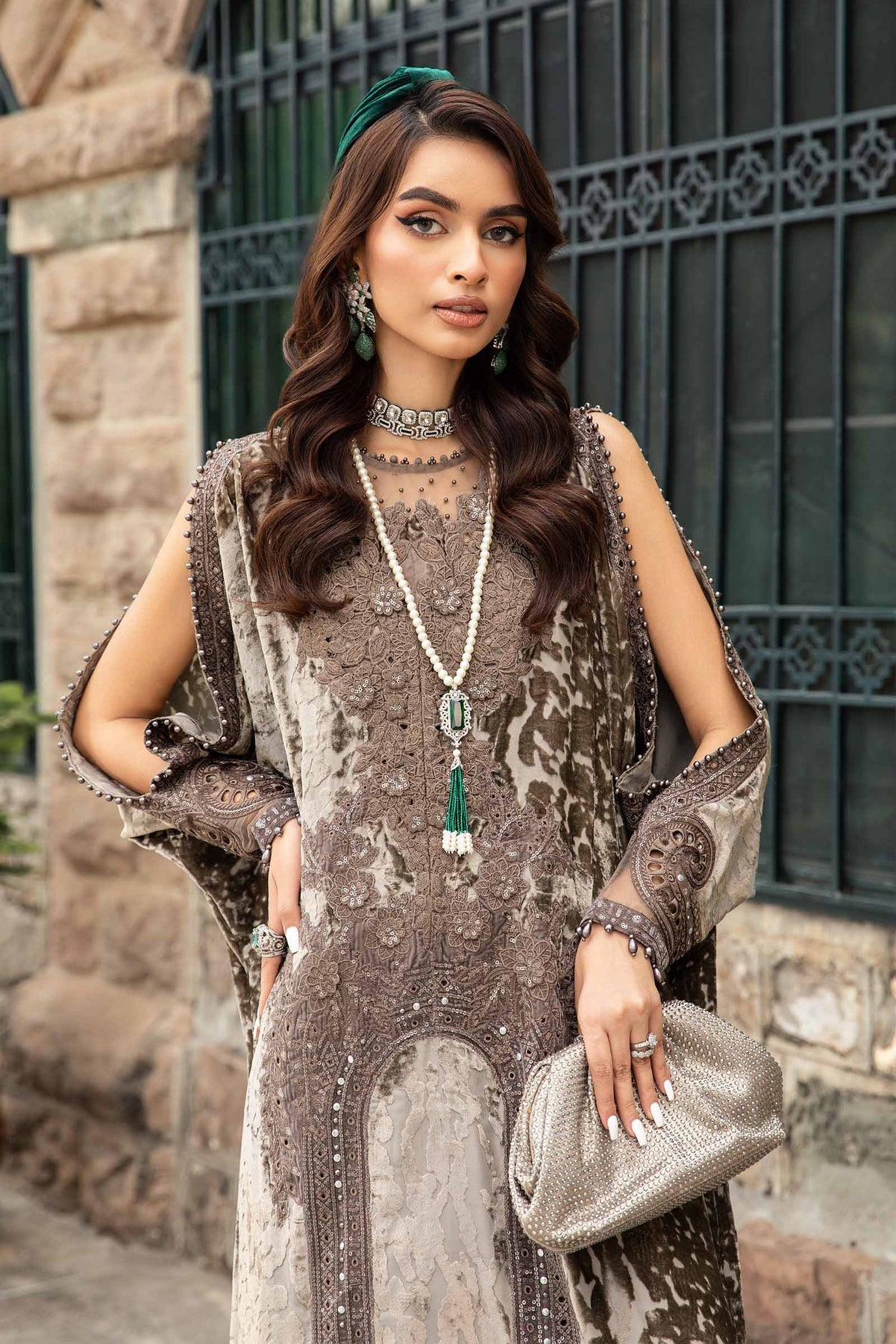 Pakistani Suits 3 Piece Unstitched Embroidered Palachi Suit | DL-1201 Al Libaas