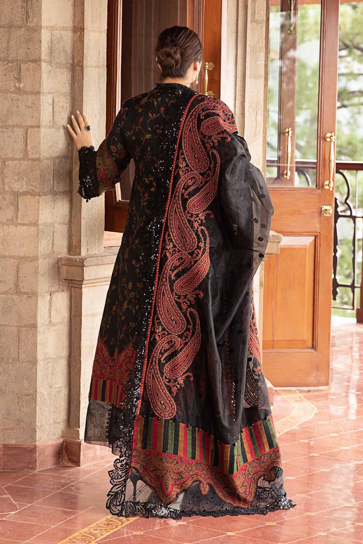 Pakistani Suits 3 Piece Unstitched Embroidered Woven Suit | DL-1204 Al Libaas