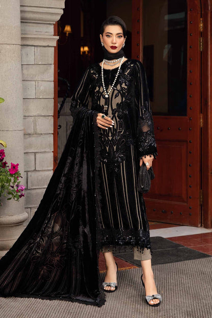 Pakistani Suits 3 Piece Unstitched Embroidered Velvet Suit | DL-1205 Al Libaas