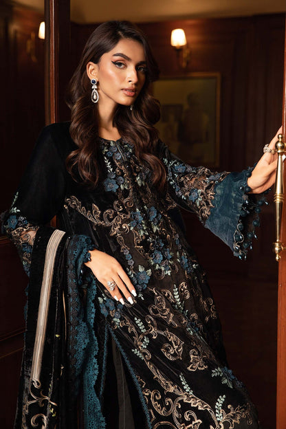 Pakistani Suits 3 Piece Unstitched Embroidered Velvet Suit | DL-1208 Al Libaas