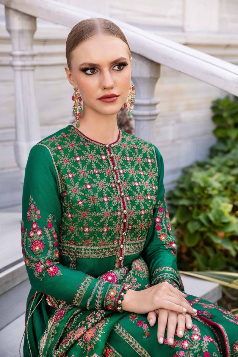 Pakistani Suits Unstitched Embroidered Cotton Satin Suit | CST-811 Al Libaas