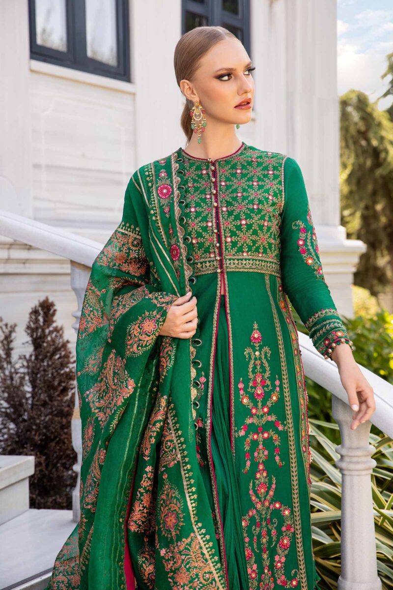 Pakistani Suits Unstitched Embroidered Cotton Satin Suit | CST-811 Al Libaas