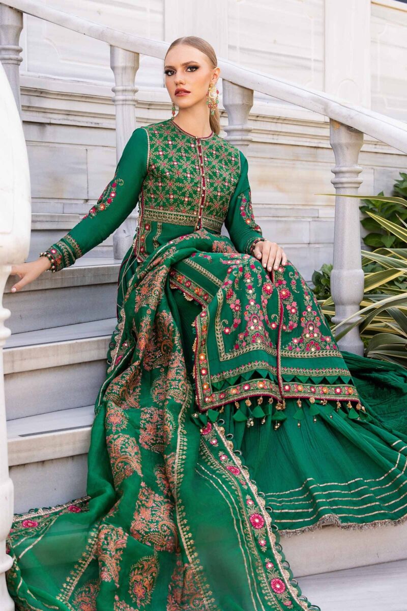 Pakistani Suits Unstitched Embroidered Cotton Satin Suit | CST-811 Al Libaas