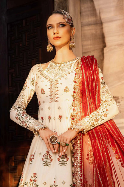 Pakistani Suits Unstitched Embroidered Cotton Satin Suit | CST-801 Al Libaas