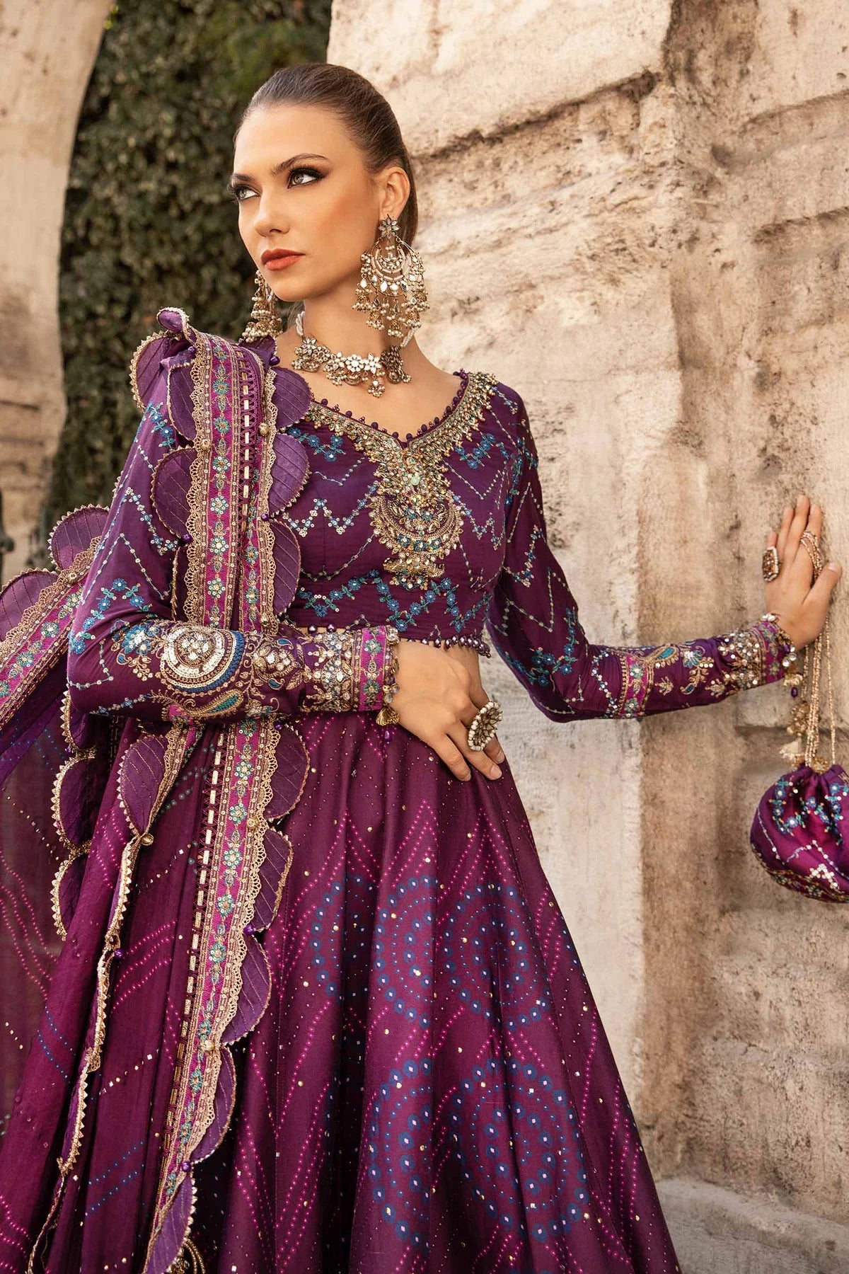 Pakistani Suits Unstitched Embroidered Cotton Satin Suit | CST-802 Al Libaas