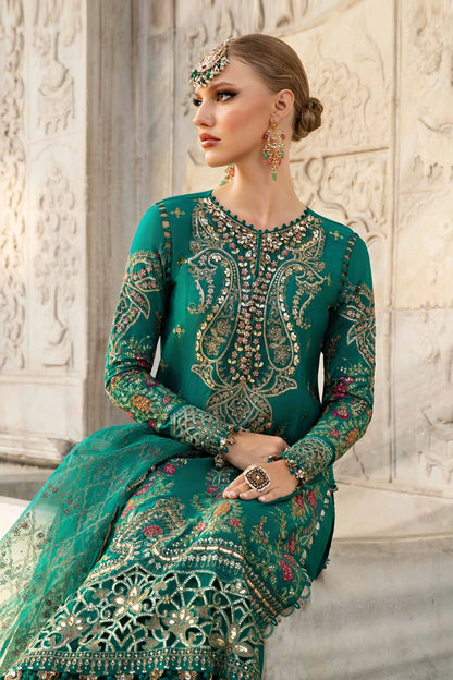 Pakistani Suits Unstitched Embroidered Cotton Satin Suit | CST-805 Al Libaas