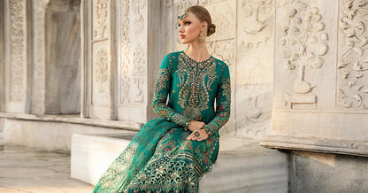 Pakistani Suits Unstitched Embroidered Cotton Satin Suit | CST-805 Al Libaas