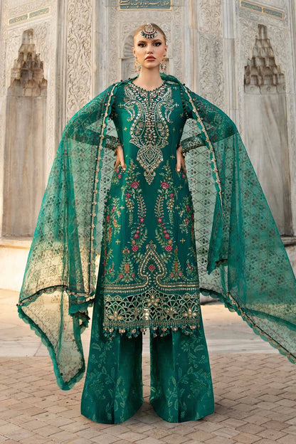 Pakistani Suits Unstitched Embroidered Cotton Satin Suit | CST-805 Al Libaas