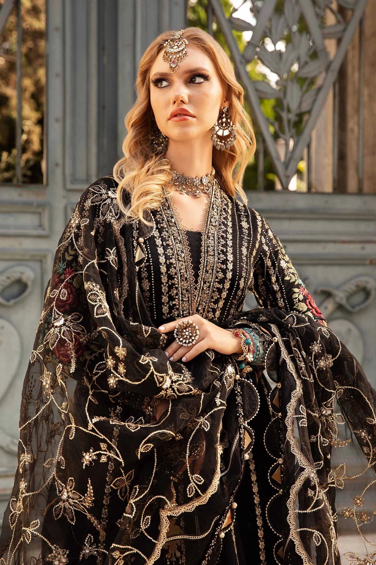 Pakistani Suits Unstitched Embroidered Cotton Satin Suit | CST-806 Al Libaas