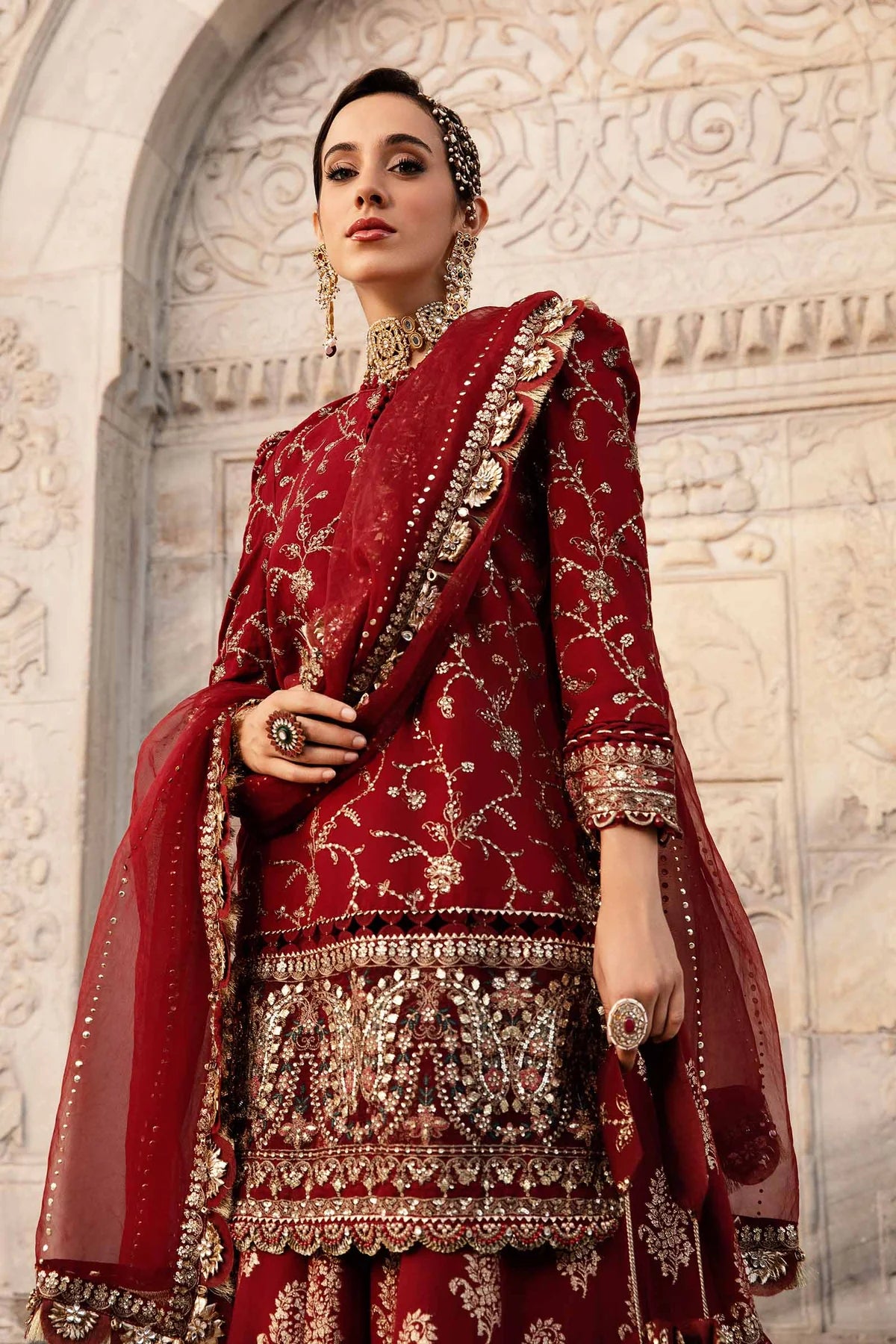 Pakistani Suits Unstitched Embroidered Cotton Satin Suit | CST-807 Al Libaas