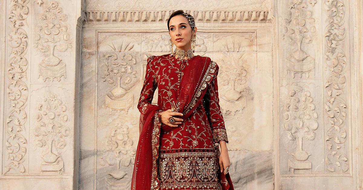 Pakistani Suits Unstitched Embroidered Cotton Satin Suit | CST-807 Al Libaas