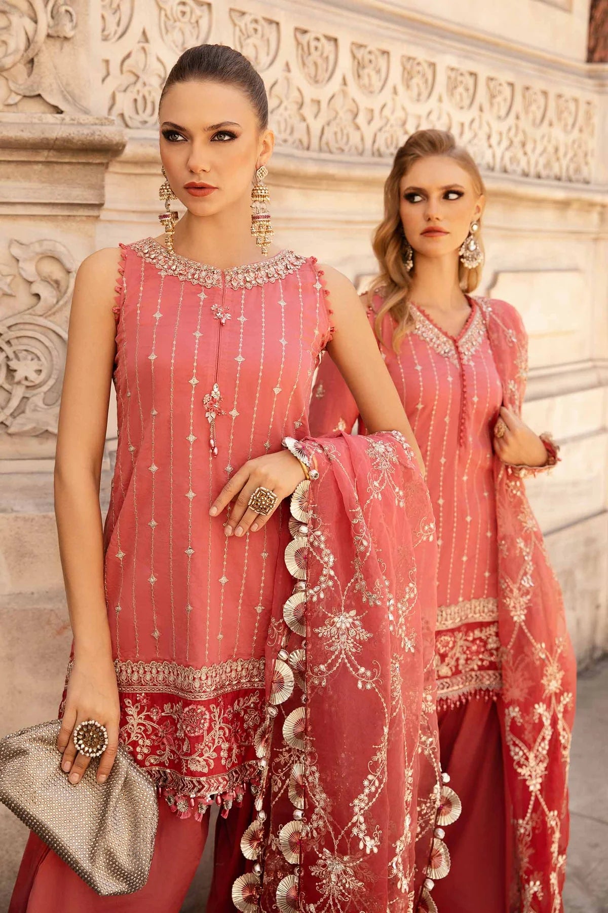 Pakistani Suits Unstitched Embroidered Cotton Satin Suit | CST-809 Al Libaas