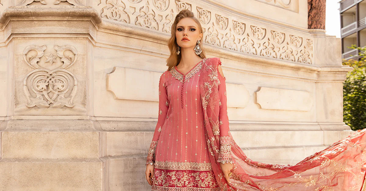 Pakistani Suits Unstitched Embroidered Cotton Satin Suit | CST-809 Al Libaas