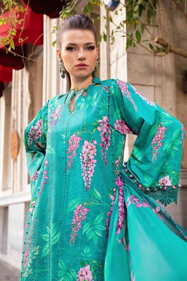 Pakistani Suits Online 3 Piece Unstitched Printed Cambric Suit | MPT - 2301 - A - Al Libaas