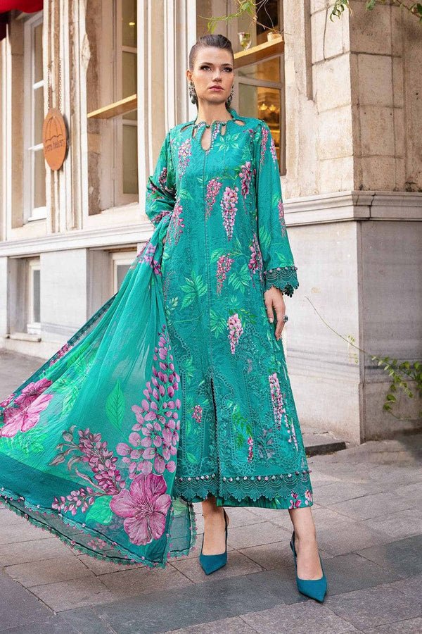 Pakistani Suits Online 3 Piece Unstitched Printed Cambric Suit | MPT - 2301 - A - Al Libaas